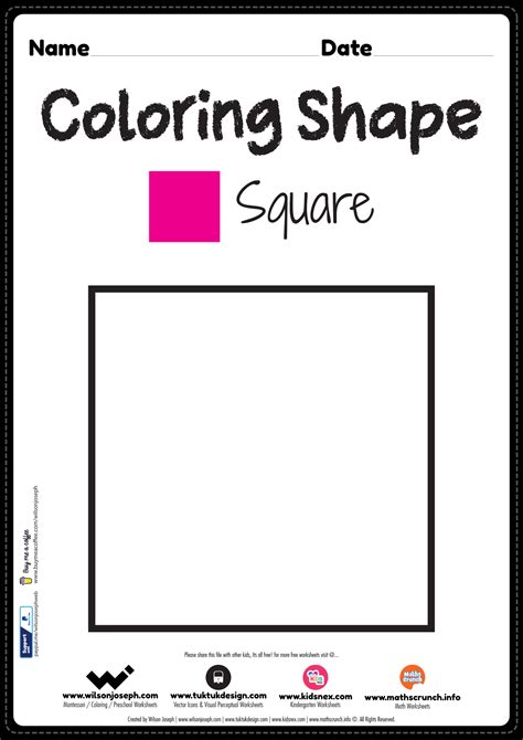 Square Coloring Page - Free Printable PDF for Preschool Kids