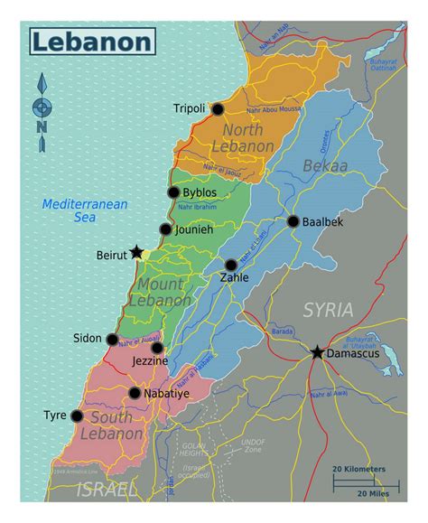 Lebanon In The World Map - United States Map