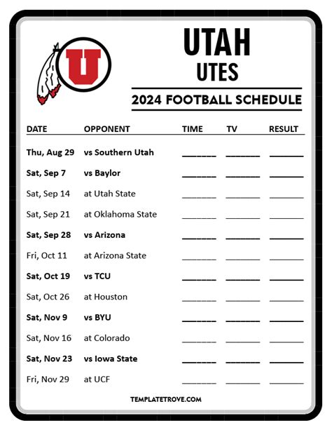 Utah Utes Football Tv Schedule 2024 - Drusi Kelsey