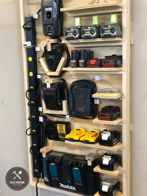 DIY Battery Charging Station - Field Treasure Designs | Tool storage ...