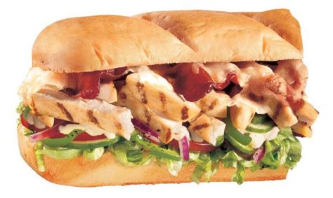 Subway's chicken bacon ranch sandwich. | Food & Drinks | Chicken bacon ranch sandwich, Chicken ...