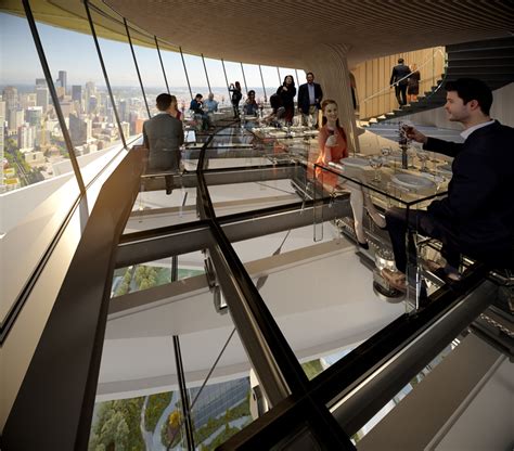 seattle space needle includes glass floors for dining experience at 500 ...