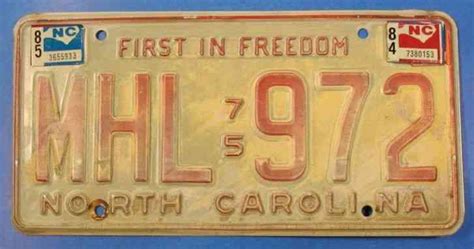 NORTH CAROLINA MOTORCYCLE LICENSE PLATE