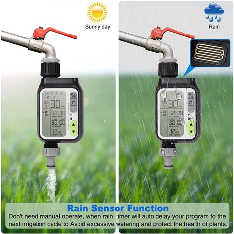 New KCASA Automatic Rain Sensor Watering Irrigation Timer Waterproof Watering System Irrigation ...