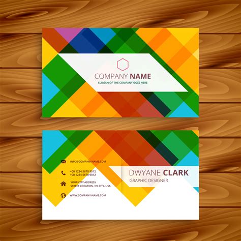 colorful business card design template vector design illustratio ...