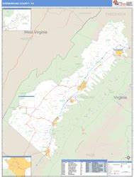 Shenandoah County, VA Wall Map Basic Style by MarketMAPS