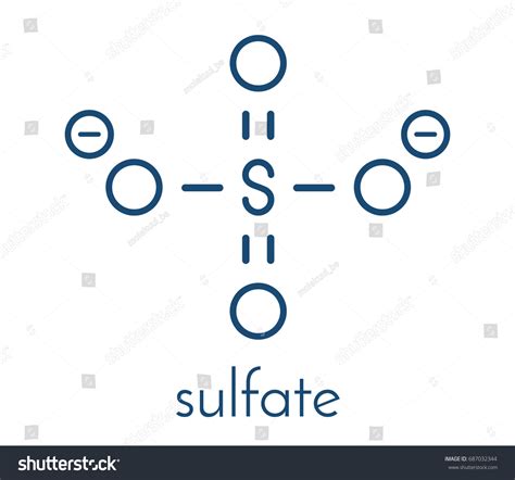 Sulfate Anion Chemical Structure Skeletal Formula: Vector có sẵn (miễn phí bản quyền) 687032344