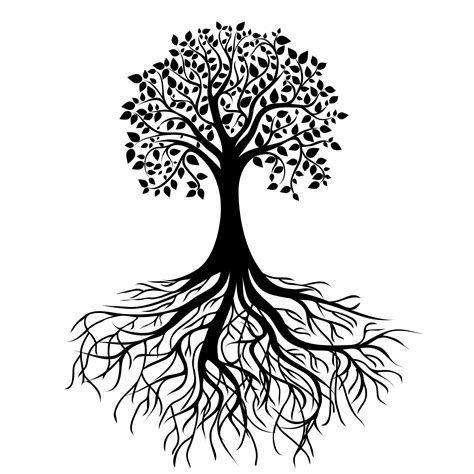 Tree Silhouette With Roots at GetDrawings | Free download