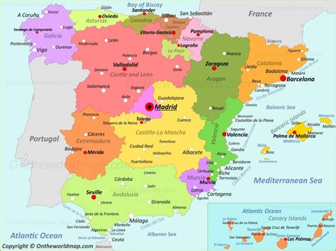 Spain Maps | Maps Of Spain - Printable Map Of Spain With Cities ...