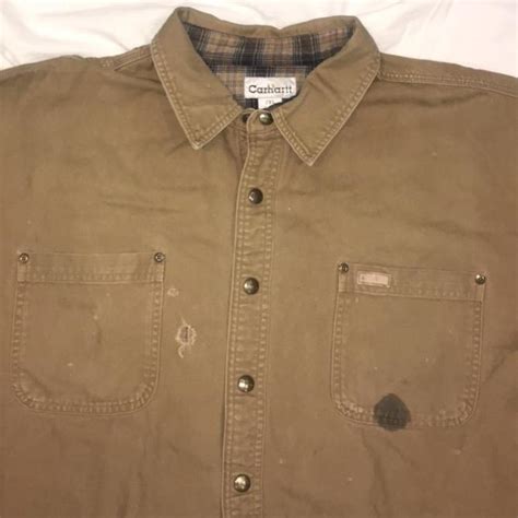 Carhartt canvas shirt (flannel lined) - size XXL... - Depop