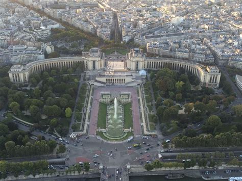 View of Palais de Chaillot & Trocadero Gardens from the Eiffel Tower in ...