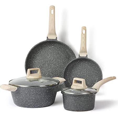 Induction Hob Pan Set – 3pcs Non Stick Chefs Pans – Kitchen Marble Frying Pan Set – Kitchen ...