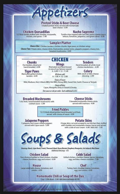 Oscar's Bar & Grill menu in Vandalia, Ohio, USA