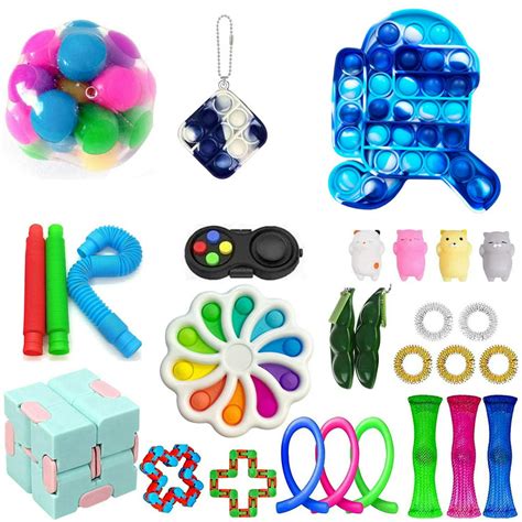 Sensory Fidget Toy Set,Cheap Fidget Pack for Kid Adults,Dimple Toy Stress Relief - Walmart.com ...