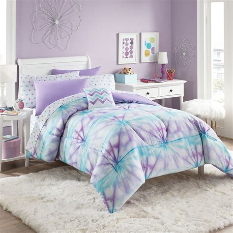 Layla 6-Piece Twin Comforter Set in Purple/Turquoise | Tween girl ...