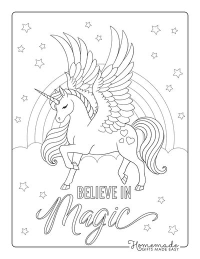 Unicorn With Wings Coloring Page