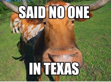 Meme Creator - Funny Said no one In Texas Meme Generator at MemeCreator ...