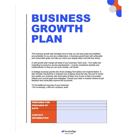 Downloadable Growth Business Plan Template | Invoice2go