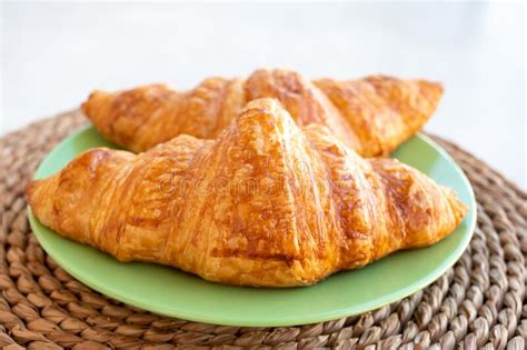 French Puff Pastry Croissants from Bakery Close Up Stock Image - Image of homemade, croissants ...