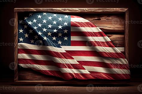 Labor Day, American flag sideways on empty wooden background. 22808500 ...