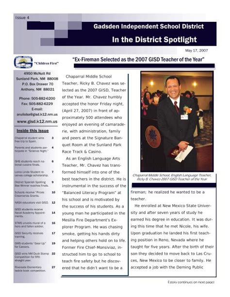 GISD Spotlight Issue 4 - Gadsden Independent School District