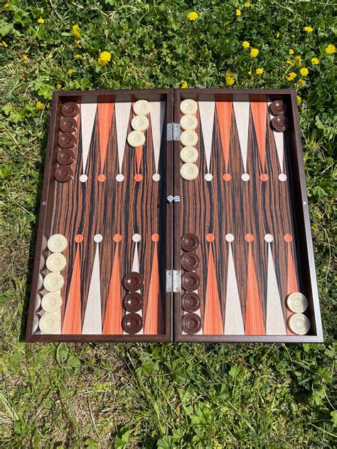 Wooden Backgammon Board with Wooden Backgammon Pieces Luxury | Etsy