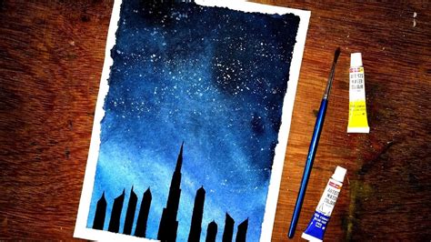 Watercolor Starry Night Sky Demonstration - YouTube