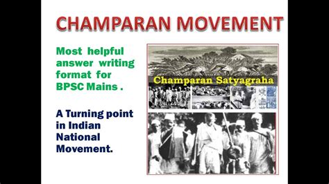 Champaran movement, a turning point in Indian national movement. Answer in point format. - YouTube