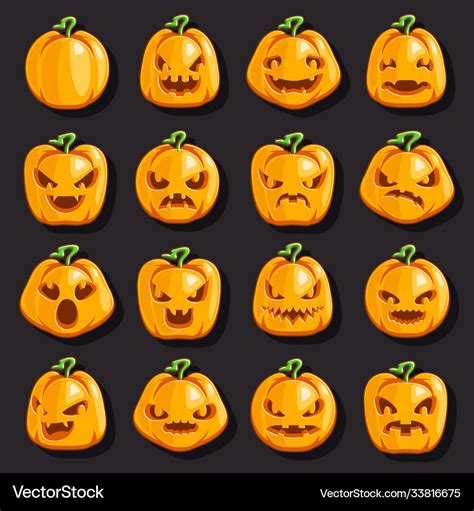 Halloween jack o lantern pumpkin scary faces smile