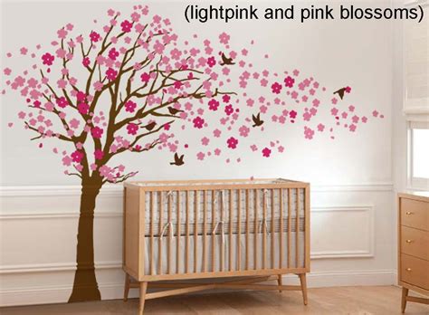 Cherry Blossom Tree with Birds Wall Decal-Wall Sticker - Leafy Dreams ...