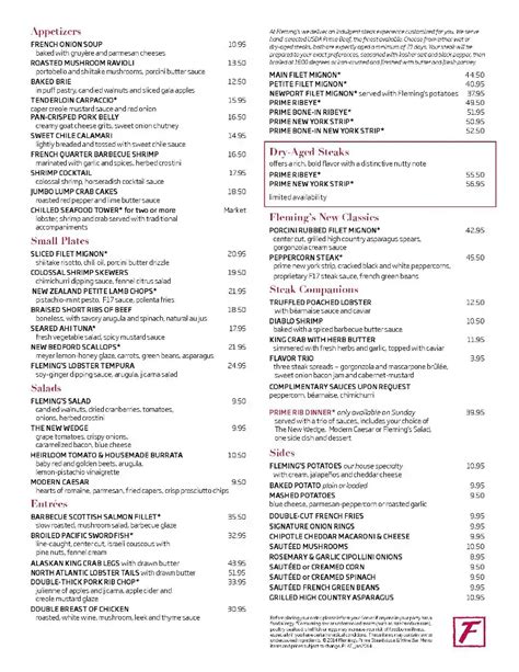 Menu at Fleming's Prime Steakhouse & Wine Bar, Coral Gables, Ponce de ...