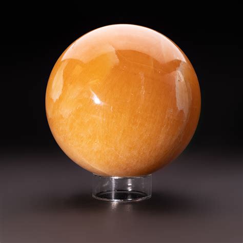 Orange Calcite Sphere + Acrylic Display Stand - Astro Gallery - Touch of Modern