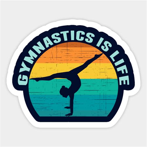 Cute Gymnastics is Life Beach Sunset - Gymnastics Gift - Sticker | TeePublic