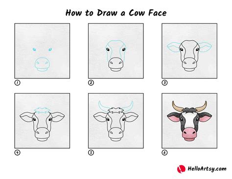 Learn the Art of Drawing a Cow Head: Step-by-Step Guide - Learn all ...