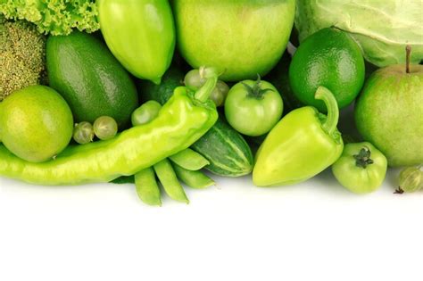 Premium Photo | Fresh green food isolated on white