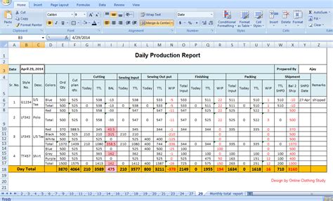 Production Time Study Template Excel