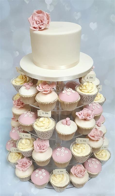 Wedding cupcake tower - Decorated Cake by Vanilla Iced - CakesDecor