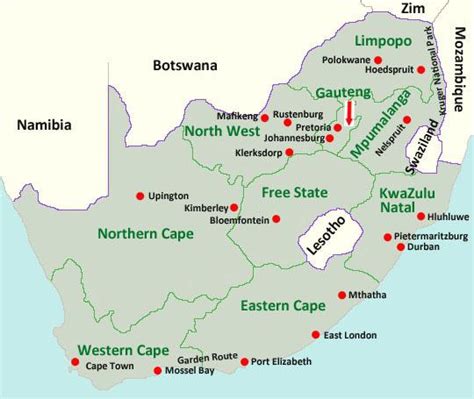 South Africa Provinces Map