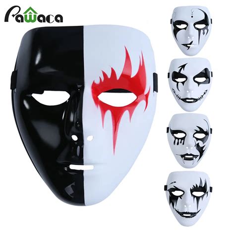 Scary White Face Mask Party Ball Mask Ghost Hip hop Cool Full Face Mask Masquerade Fashion ...