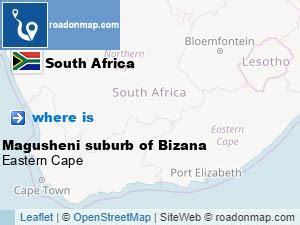 Where is Magusheni suburb of Bizana OR Tambo, Eastern Cape South Africa