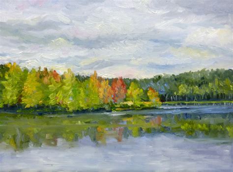 Fine ART Original Lake Landscape Oil Painting