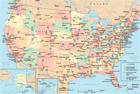 USA Map Cities Highways | Oppidan Library