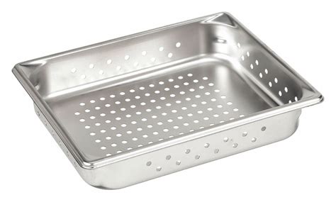 GRAINGER APPROVED Perforated Tray, Stainless Steel, 2-1/2" Height, 10-3 ...