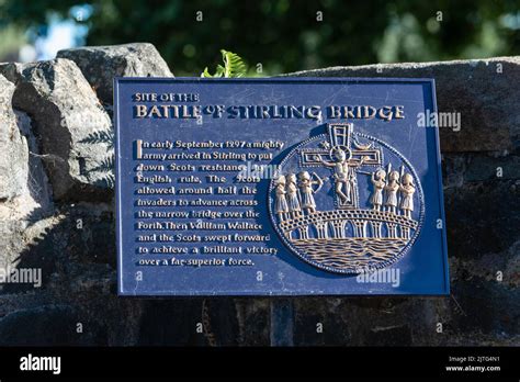 Site of the Battle of Stirling Bridge plaque, Stirling, Scotland, UK ...