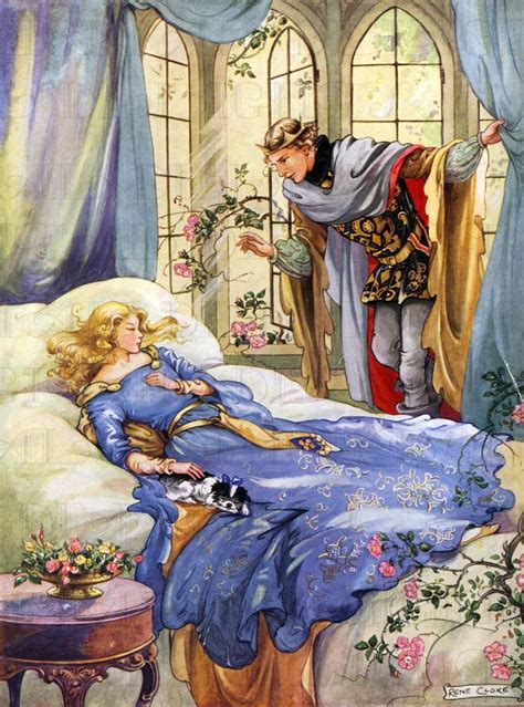 SLEEPING Beauty Illustration du conte de fées vintage. | Etsy France ...