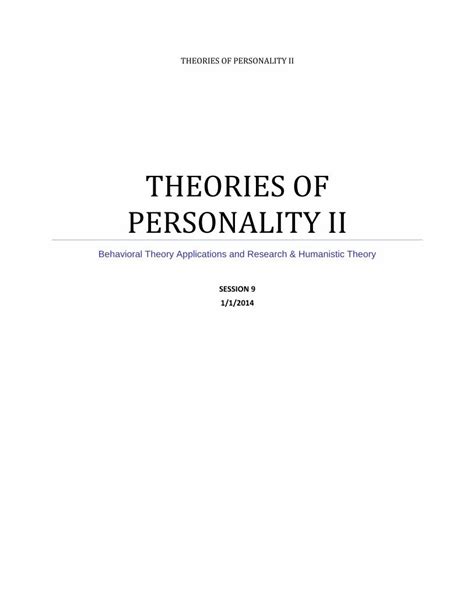 (PDF) THEORIES OF PERSONALITY IIcourses.aiu.edu/THEORY OF PERSONALITY ...