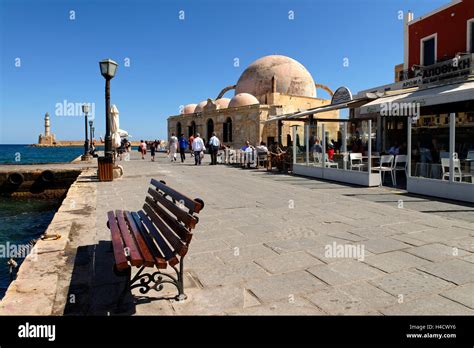 Venetian harbour Canea, promenade, Canea, Crete, Greece, Europe Stock Photo - Alamy