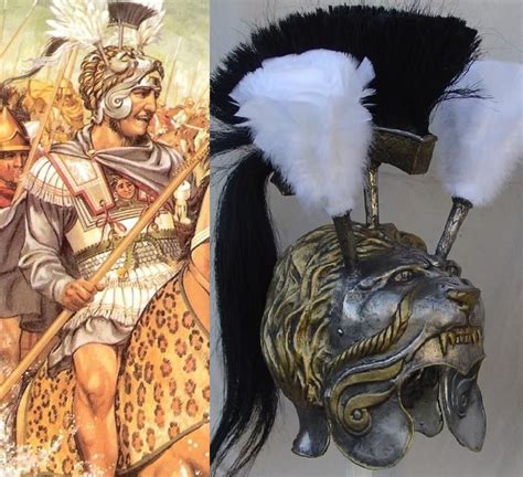 Greek Alexander the Great of Macedon antiqued lion head helmet armor ...