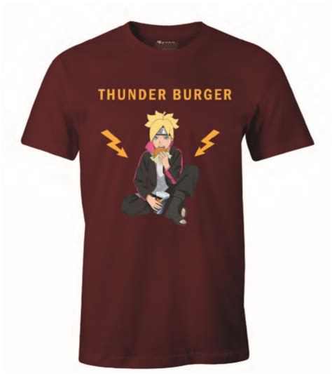 Boruto - Logo Thunder Burger T-Shirt Bordeaux - L | GameO