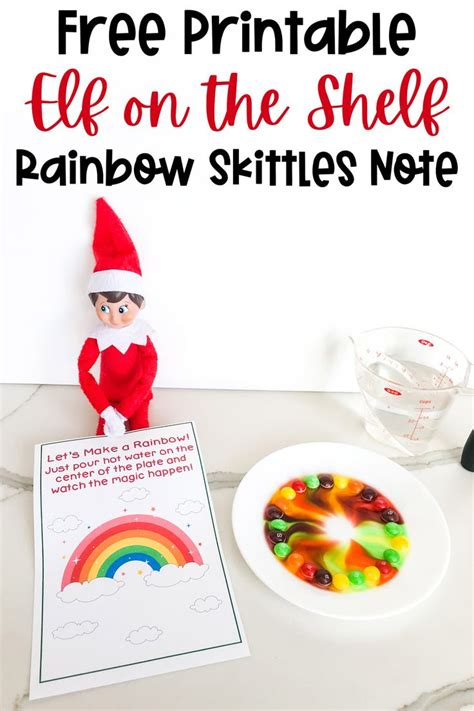 Elf on the Shelf Skittles Rainbow Printable | Elf on the shelf skittles, Awesome elf on the ...